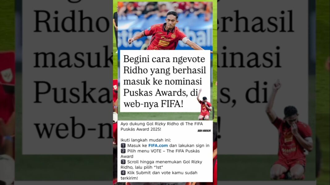 Langkah Vote Rizky Ridho di FIFA Puskas Award 2025
